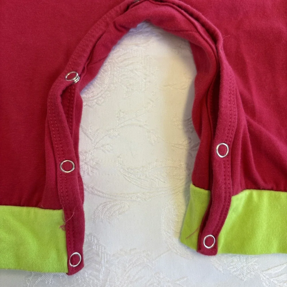 Boutique Marie Nicole Christmas red and Green Embroidered‎ romper one-piece 0-3M